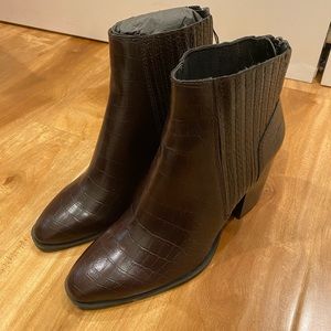 Zara Leather Boots Heeled NEW Size 8